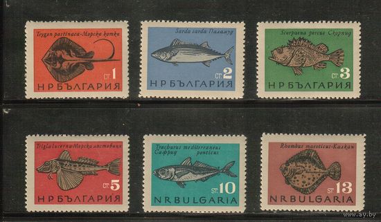 Болгария-1965(Мих.1542-1547) , **  ,  Морская Фауна, Рыбы(полная серия)