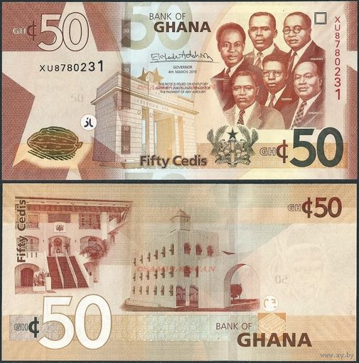 Гана 50 седи образца 2022 года UNC pw49 серия AU