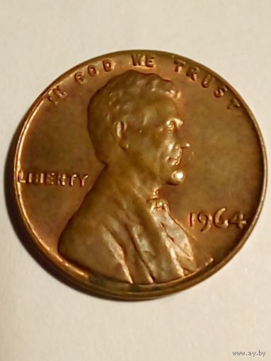 США 1 цент 1964 г.