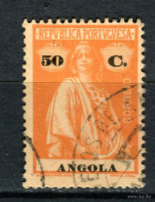 Португальские колонии - Ангола - 1914/1924 - Жница 50С - [Mi.156Ax] - 1 марка. Гашеная.  (Лот 96AZ)