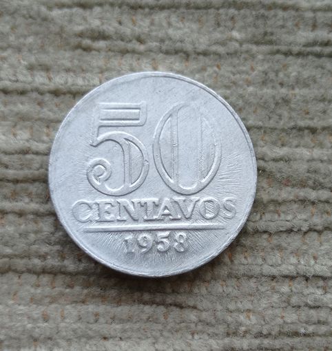 Werty71 Бразилия 50 сентаво 1958 блеск