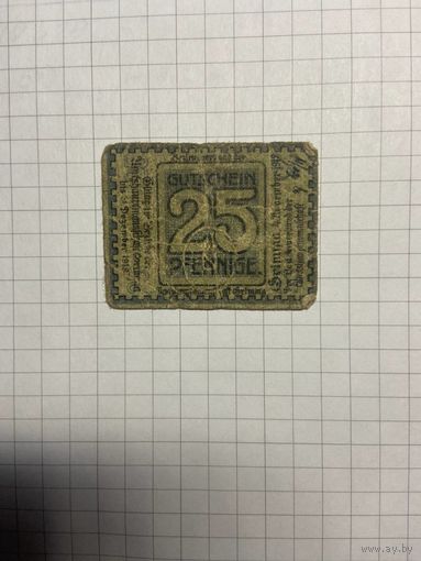 Нотгельд 25 пфеннигов 1921 год. -2112