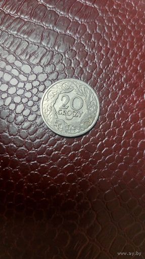 Монета 20 грошей 1923г. Польша. Отличная!