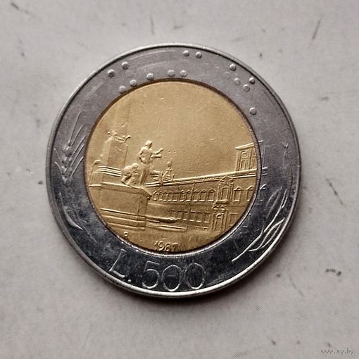 500 лир 1987 года Италия. Итальянская Республика.