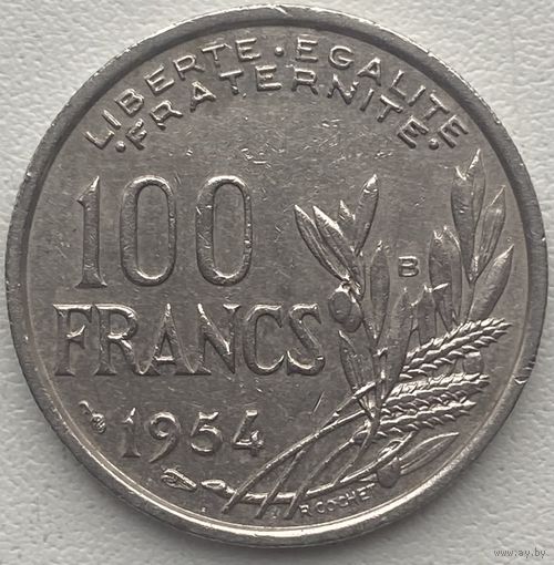 Франция 100 франков 1954 г. B