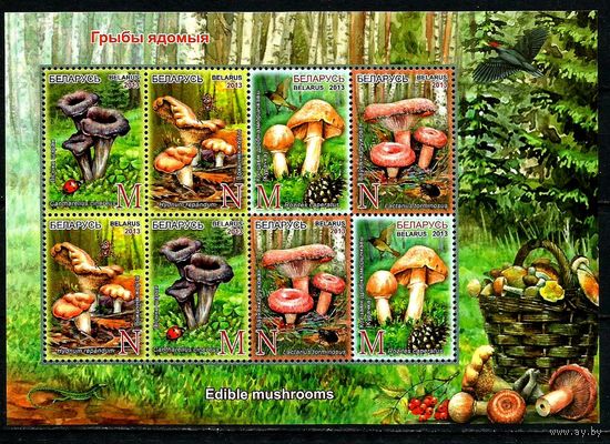 БЕЛАРУСЬ 2013 976-979 Флора Съедобные грибы МЛ **