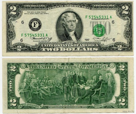 США. 2 доллара (образца 1976 года, F, Джорджия, P461)