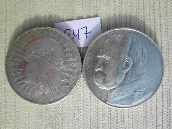 2 монеты по 10 злотых