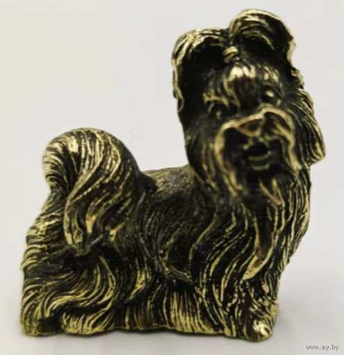 Статуэтка миниатюра Болонка Латунь