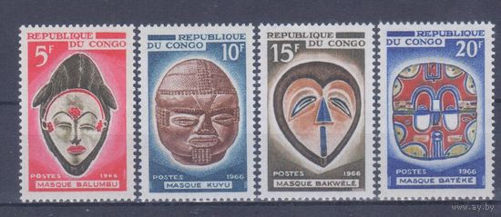 [282] Конго 1966. Культура Африки.Маски. СЕРИЯ MNH. Кат.2,6 е.