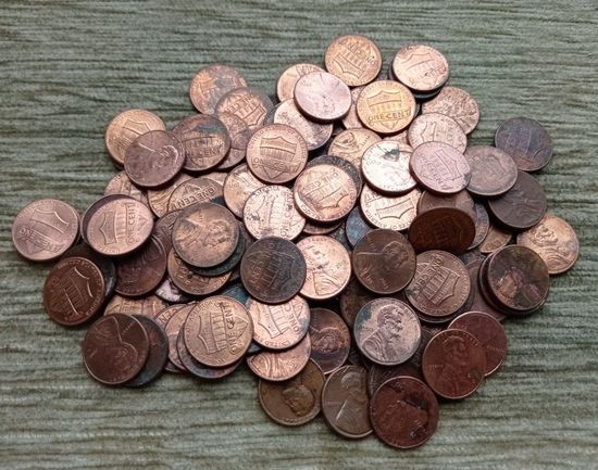 Werty71 США 1 цент с пятнами и коррозией 127 шт цена за все