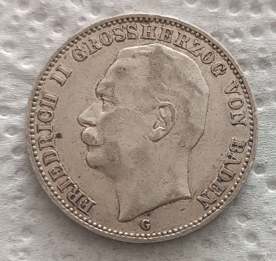 Баден 3 марки 1908