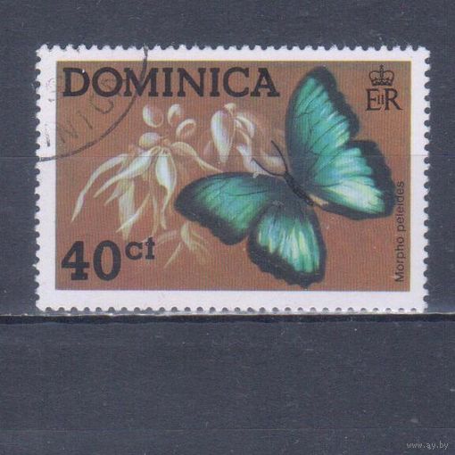 [1837] Доминика 1975. Фауна.Бабочка.40 с. Гашеная марка. Кат.гаш.3,5 е.