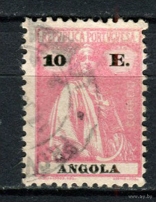 Португальские колонии - Ангола - 1923/1926 - Жница 10E - [Mi.225Cy] - 1 марка. Гашеная.  (Лот 104AZ)