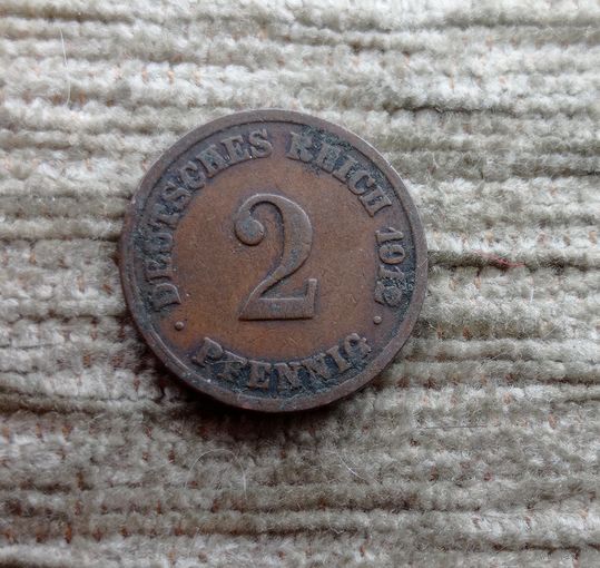 Werty71 Германия 2 пфеннига 1912 E