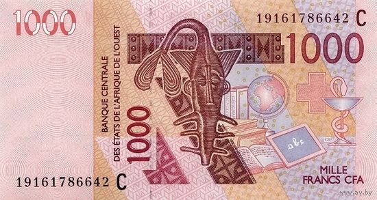 Буркина Фасо 1000 франков образца 2019 года UNC p315c