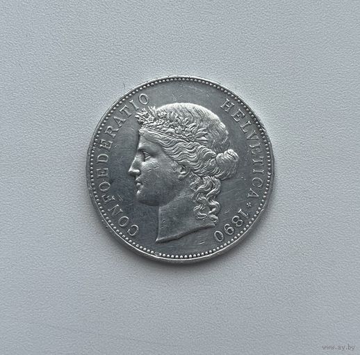 ШВЕЙЦАРИЯ  5 франков 1890 г.