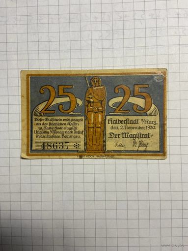 Нотгельд 25 пфеннигов 1921 год. -2112