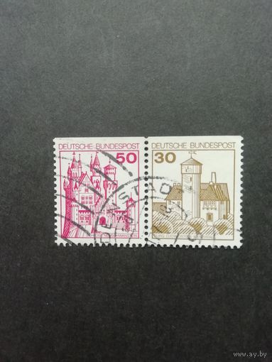ФРГ 1977 Две марки в сцепке из серии "Стандарт. Архитектура" (гашеные без клея) Mi. 914с,916с каталог 0.60 евро