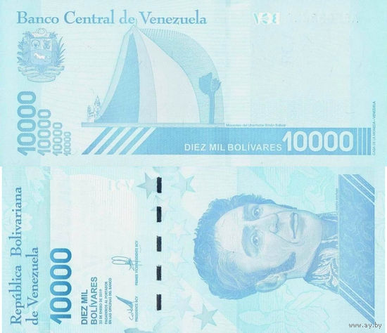 Венесуэла 10000 Боливар 2019 UNС П1-240