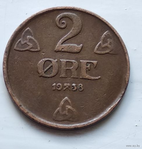 Норвегия 2 эре, 1938  4-11-6