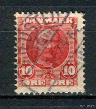 Дания - 1907/1912 - Король Фредерик VIII 10 Ore - [Mi.54] - 1 марка. Гашеная.  (Лот 74AX)