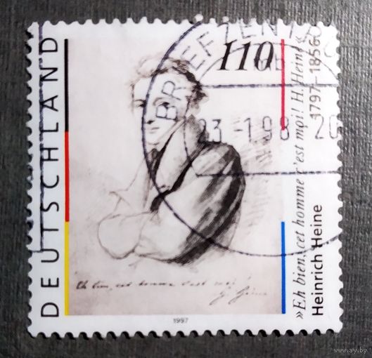 Марка Германия 1997 год 200 лет со дня рождения Генриха Гейне