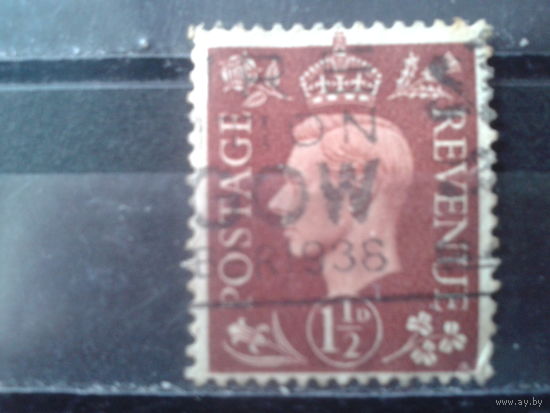 Англия 1942 Король Георг 6  1,5 пенса