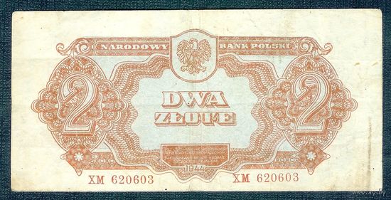 Польша 2 злотых 1944 год.