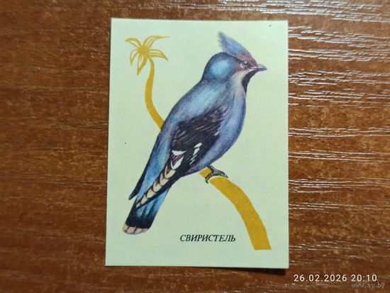 Спичечная этикетка Свиристель