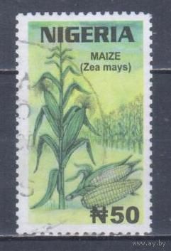 [61] Нигерия 2002. Флора.Плоды.Кукуруза. Гашеная марка.