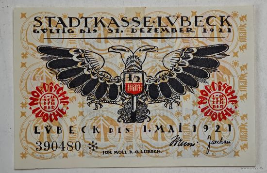 1921 год 50 пфеннигов  Германия