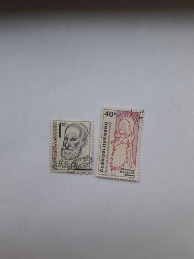 Марки Чехословакия Лауреат Нобелевской премии по литературе 1925  Б. Шоу