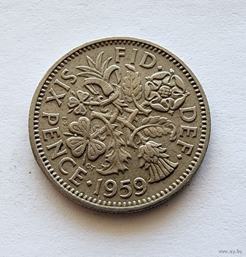 Великобритания 6 пенсов, 1959