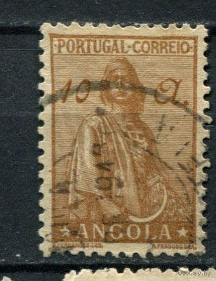 Португальские колонии - Ангола - 1932/1946 - Жница 10A - [Mi.250] - 1 марка. Гашеная.  (Лот 109AZ)