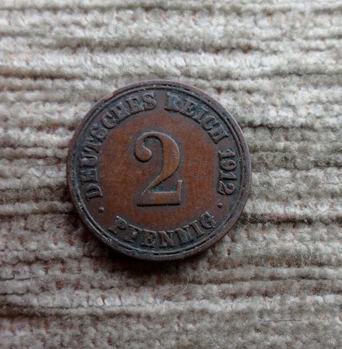 Werty71 Германия 2 пфеннига 1912 A