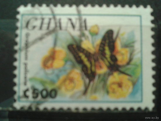 Гана, 1995. Бабочка. Mi-0,90 евро гаш.