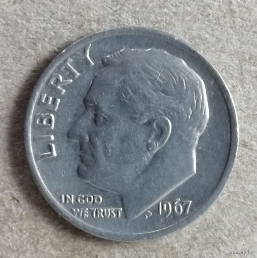 США дайм, 10 центов 1967 год, KM# 195a