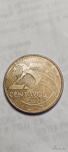 Бразилия 25 сентавос 2008