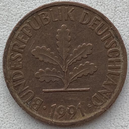 Германия 2 пфеннига 1991 г. F