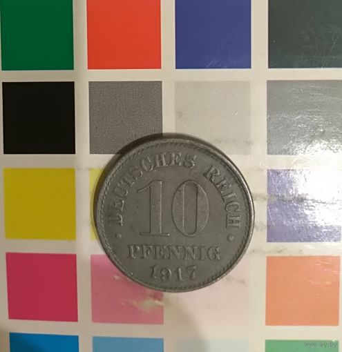 Германия. Германская империя 10 пфеннигов 1917 J