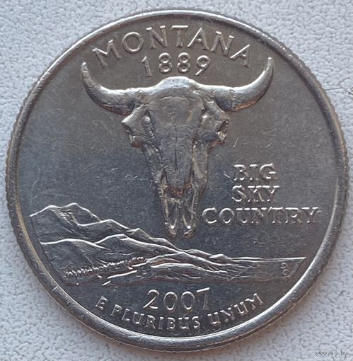 США 25 центов (квотер) 2007 г. Р. Штат Монтана