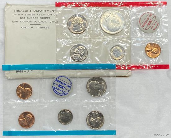 Годовой набор США 1968 Сан-Франциско. Оригинальная запайка!