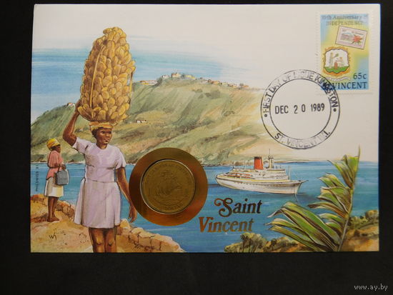 Восточно-Карибские страны 1 доллар 1981 г Сент Винсент  конверт первого дня КПД
