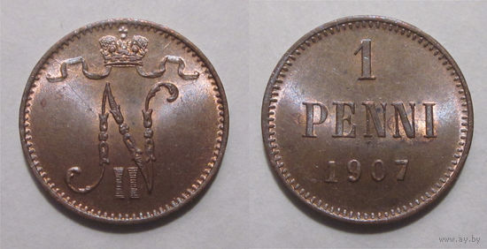 1 пенни 1907 UNC
