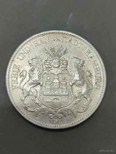 Германская империя. Гамбург. 5 марок 1902г.