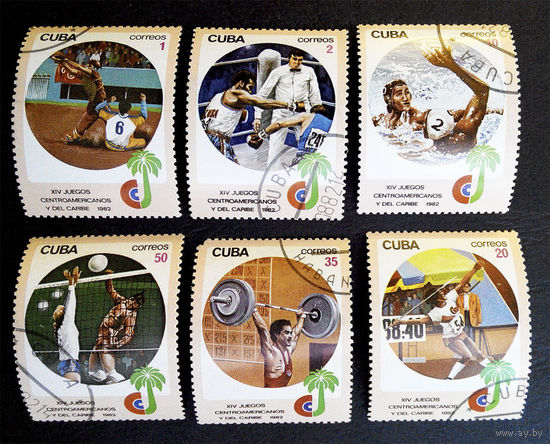 Куба 1982 г. 14-е Центрально-Американские и Карибские игры в Гаване. Спорт, полная серия из 6 марок #0011-С1P2