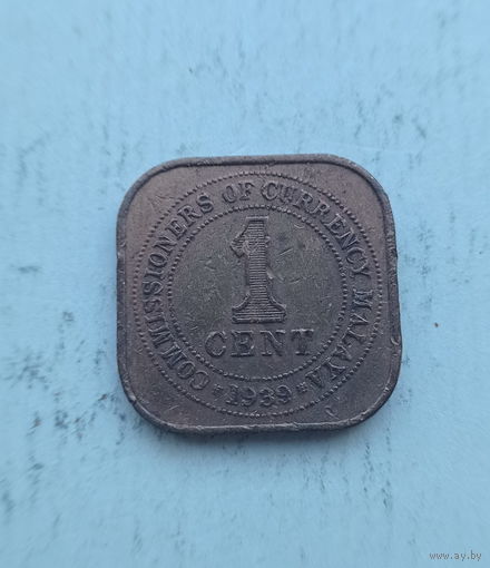 Малайя 1 цент 1939 год король Георг VI