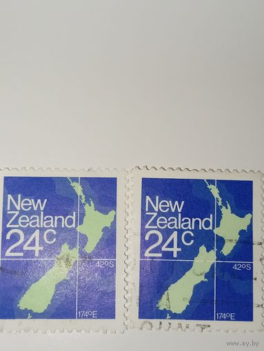 Марка Новая Зеландия 1982 год Карта