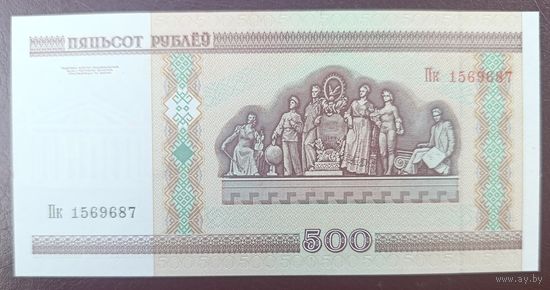500 рублей 2000 года, серия Пк - UNC